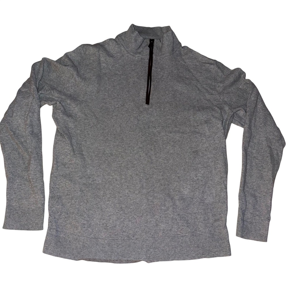 Jos‎ A. Bank Reserve Mens Gray Quarter Zip Long Sleeve Sweater Pullover Knit XL